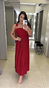 Vestido Grécia Vermelho Lurex