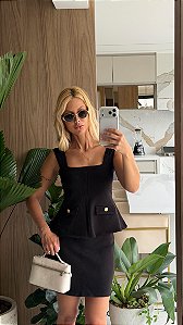 Conjunto Peplum Preto