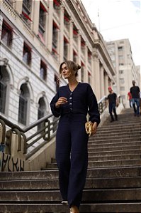 Conjunto de Tricot Paris Marinho