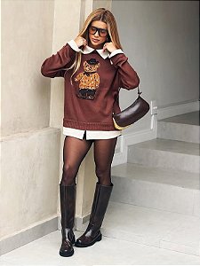 Tricot Teddy Polo Marrom