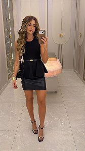 Regata de Tricot Peplum Preta