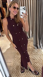 Vestido Midi Charlote Bordô