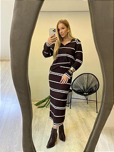 Conjunto Midi Polo Marrom