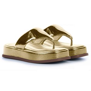 FLAT FEMININA ASA DELTA DOURADA BELA