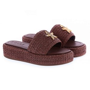 Flat Estela Ráfia Cacau