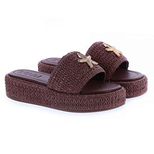 PRÉ VENDA - Flat Estela Ráfia Cacau
