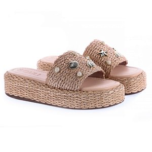 PRÉ VENDA - Flat Perla Ráfia Natural