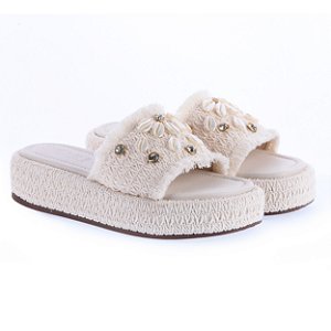 Flatform Tulum Crochê Off White
