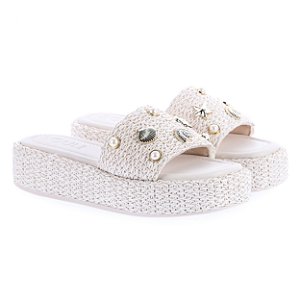 Flatform Bali Ráfia Off White
