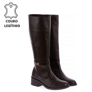 YARA - Bota Feminina em Couro Café