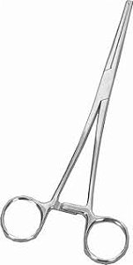 Pinça Kocher hemostática reta dente de rato 18cm aço inox AGROZOOTEC