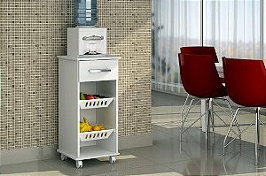 Fruteira com 2 Cestos Removíveis e 1 Gaveta Rock Magno Móveis Branco