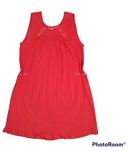 Camisola para Senhora Alça Larga com Bolso Cor  Vermelha.