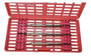 Kit Podologia - Estojo P/ Esterilização - Rosa + 3 Bisturis