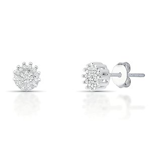 Brinco De Prata Esterlina E Zirconias