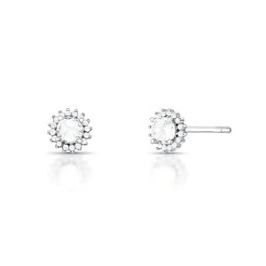 Brinco De Prata Esterlina E Zirconias