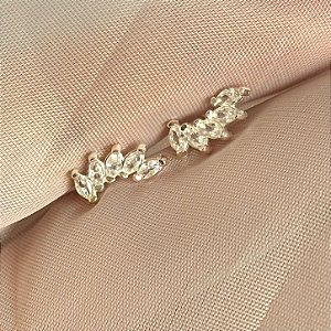 Brinco Ear Cuff Em Prata 925 E Zirconias