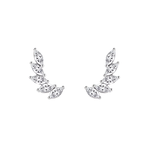 Brinco Ear Cuff Em Prata 925 E Zirconias