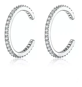 Brinco Ear Hook Em Prata 925 E Zircônias