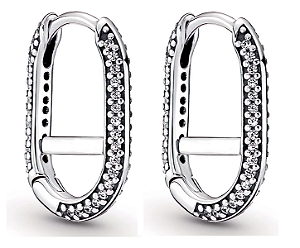 Argola Brinco Feminino Prata S925 Zircônias Único Links