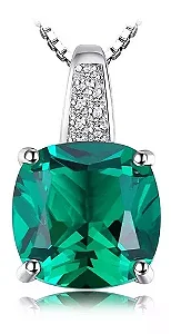 Colar Em Prata 925 Com Esmeralda