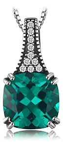 Colar Corrente Prata 925 Legítima Verde Esmeralda