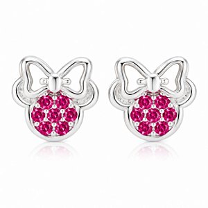 Brinco Minnie Em Prata 925 Com Zircônias