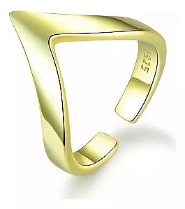 Anel De Prata 925 Banhado A Ouro