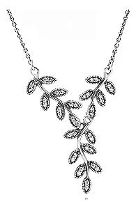Colar Feminino Prata 925 Legítima Folhas Encantadas