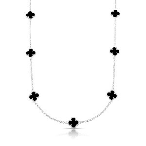 Corrente Chocker Colar Trevo Prata 925 Legítima Unissex