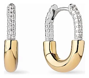 Brinco Argola Banhado Ouro 18k Cravejado Zircônias