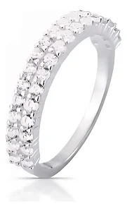 Anel Feminino Em Prata 925 Cravejado Com Zircônias