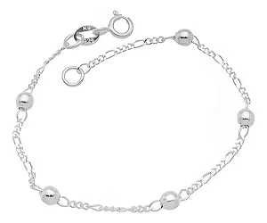 Pulseira Infantil Prata 925 Legítima Bolinhas Baby Unissex