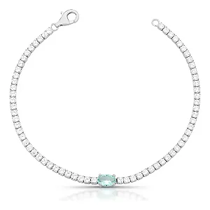 Pulseira Bracelete Prata 925 Legítima Cravejada Ródio