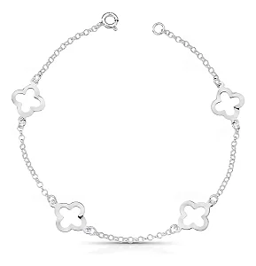 Pulseira Trevo Prata 925 Legítima Esterlina Vazado Unissex