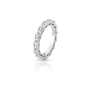 Anel Aparador Serpenti Prata 925 Cravejado Zircônias