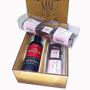 Caixa MDF Mini Vinho Goes Dia das Mães