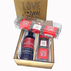Caixa MDF Mini Vinho Goes Namorados