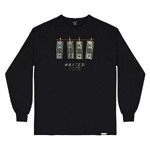 Camiseta wanted – manga longa dollar