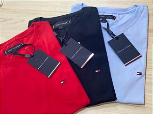 Camiseta Tommy Basica Logo no Peito Masculina 2