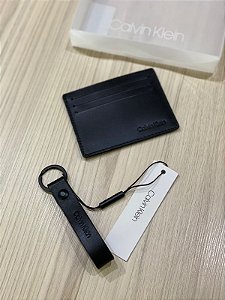 Kit Calvin Klein Porta Cartão c Chaveiro