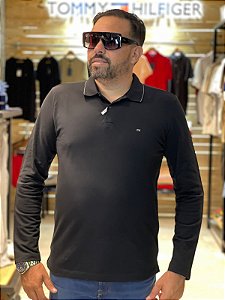 Polo Calvin Klein Manga Longa Friso Masculina