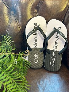 Sandália Calvin Klein Jeans Branco/Preto Masculino