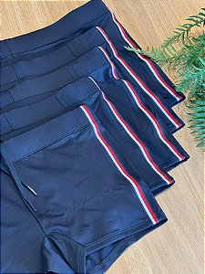 Sunga Tommy Global Stripe Marinho Masculina