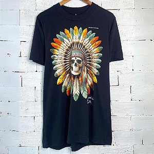 Camiseta Sacerdote Preta Caveira Masculino