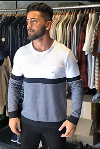 Suéter Calvin Klein Tricô Tricolor Masculino