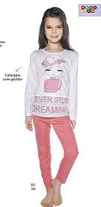 Pijama Menina Blusa ML e Calça Dreaming