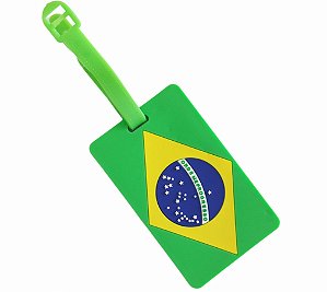 Tag Identificador de Mala de Viagem e Mochila, Bandeira do Brasil