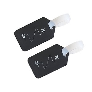 Kit 02 Tag Identificador de Mala e Mochila We Go To - Preto