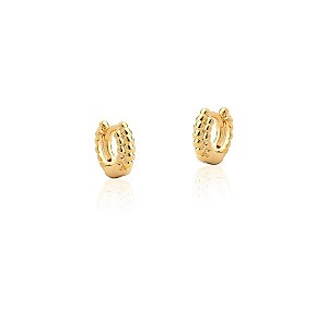 Brinco argola articulada com bolinhas